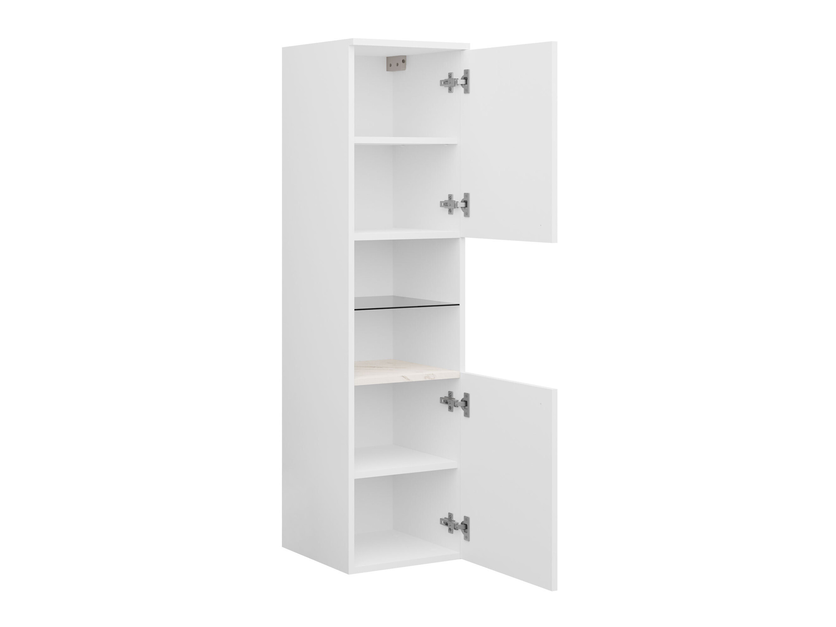 Armario colgante para baño Salus (Blanco + Mármol blanco)