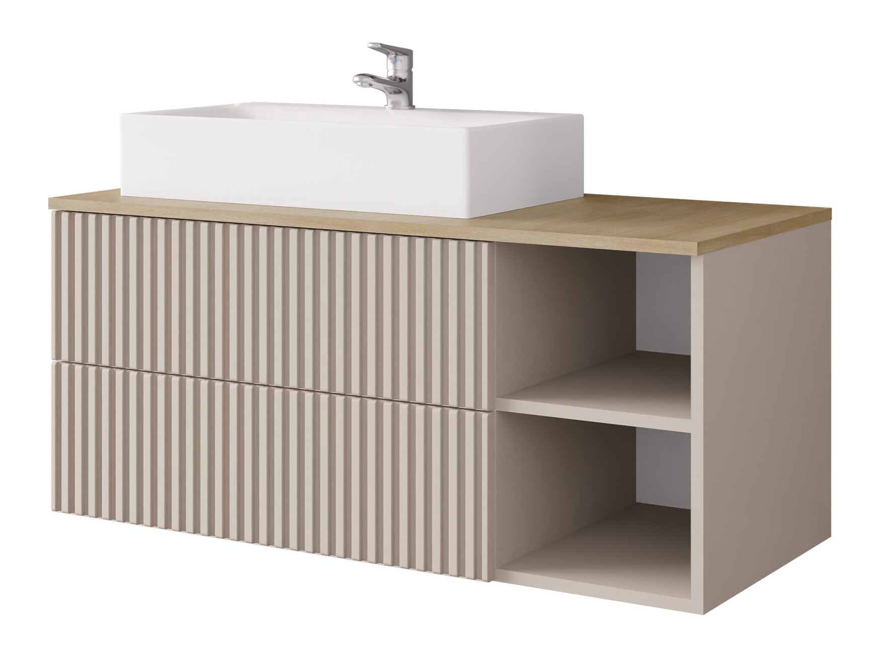 Armario de baño colgante para lavabo Nauta (Cachemira + Roble Cremona)