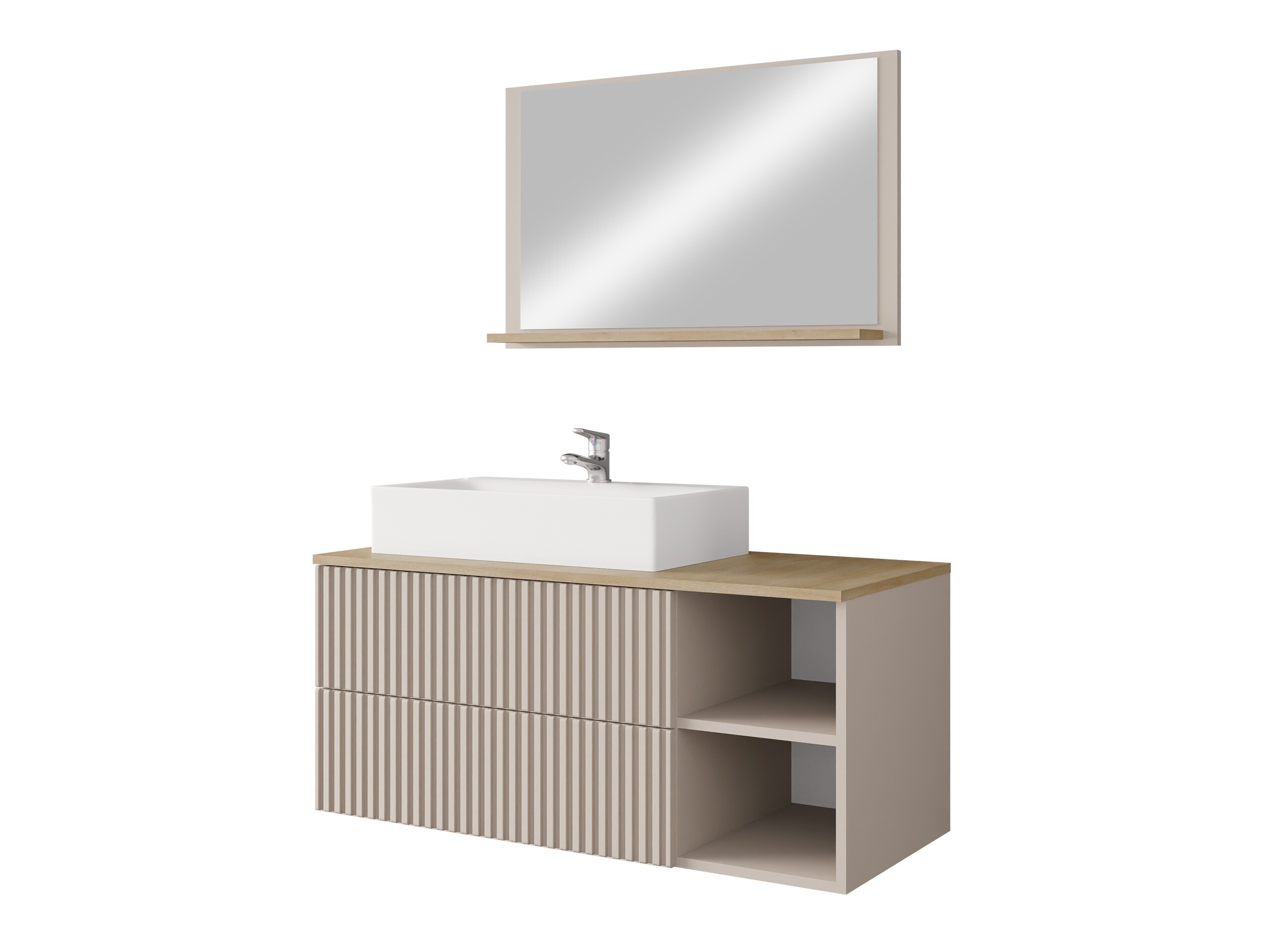 Conjunto de mueble de baño Nauta (Cachemira + Roble Cremona)