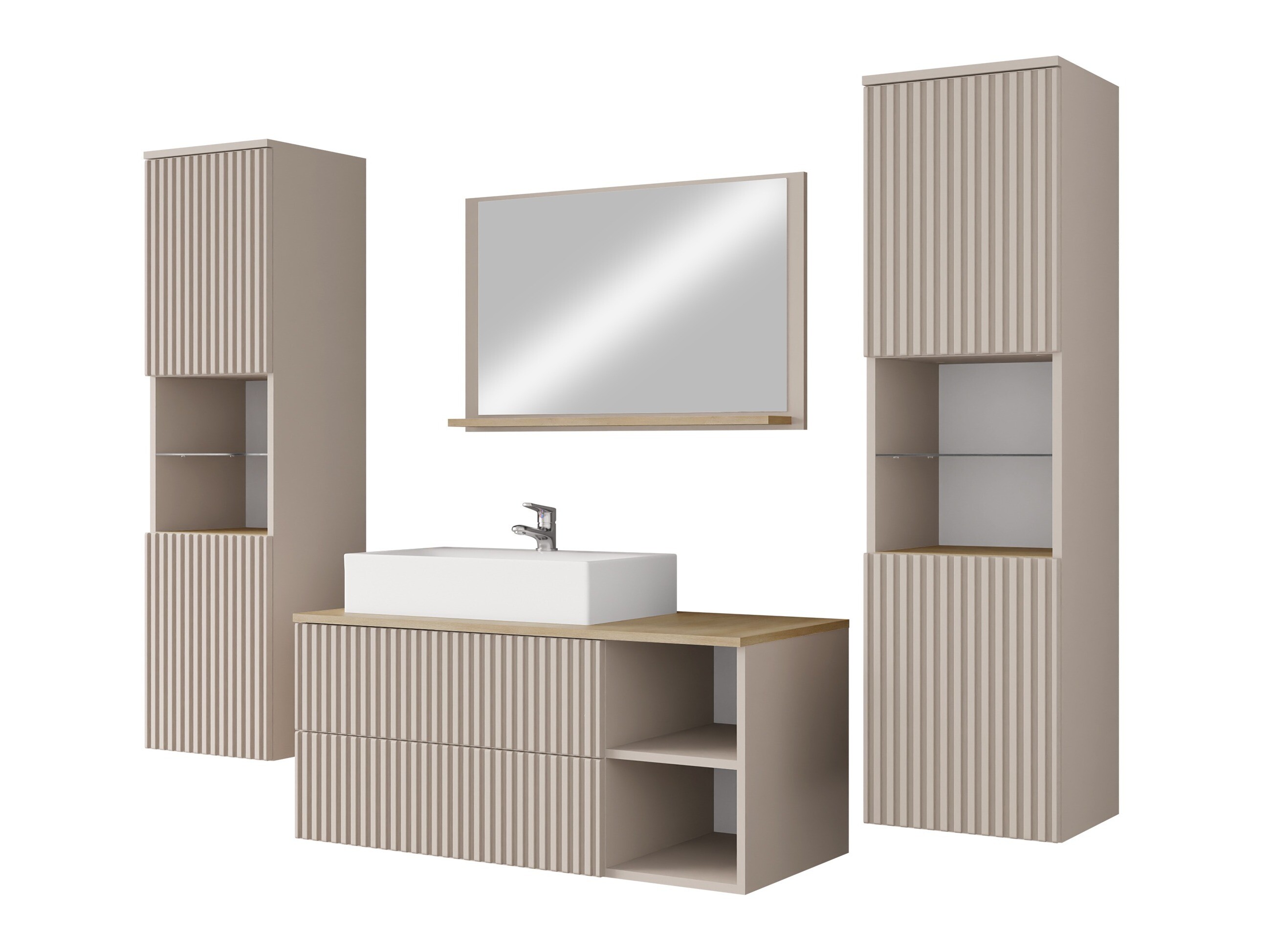 Conjunto de mueble de baño Nauta II (Cachemira + Roble Cremona)