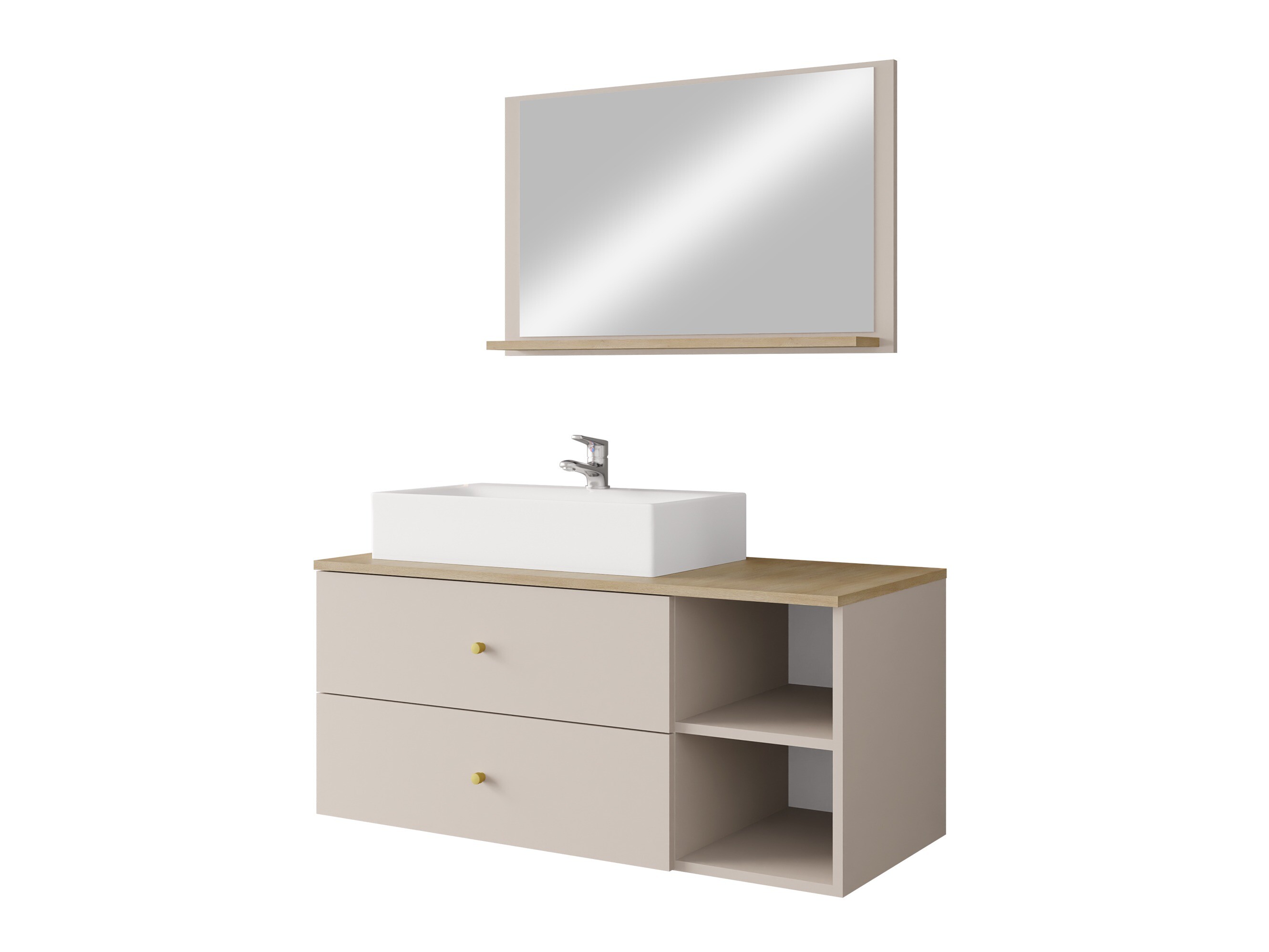 Conjunto de mueble de baño Salus I (Cachemira + Roble Cremona)
