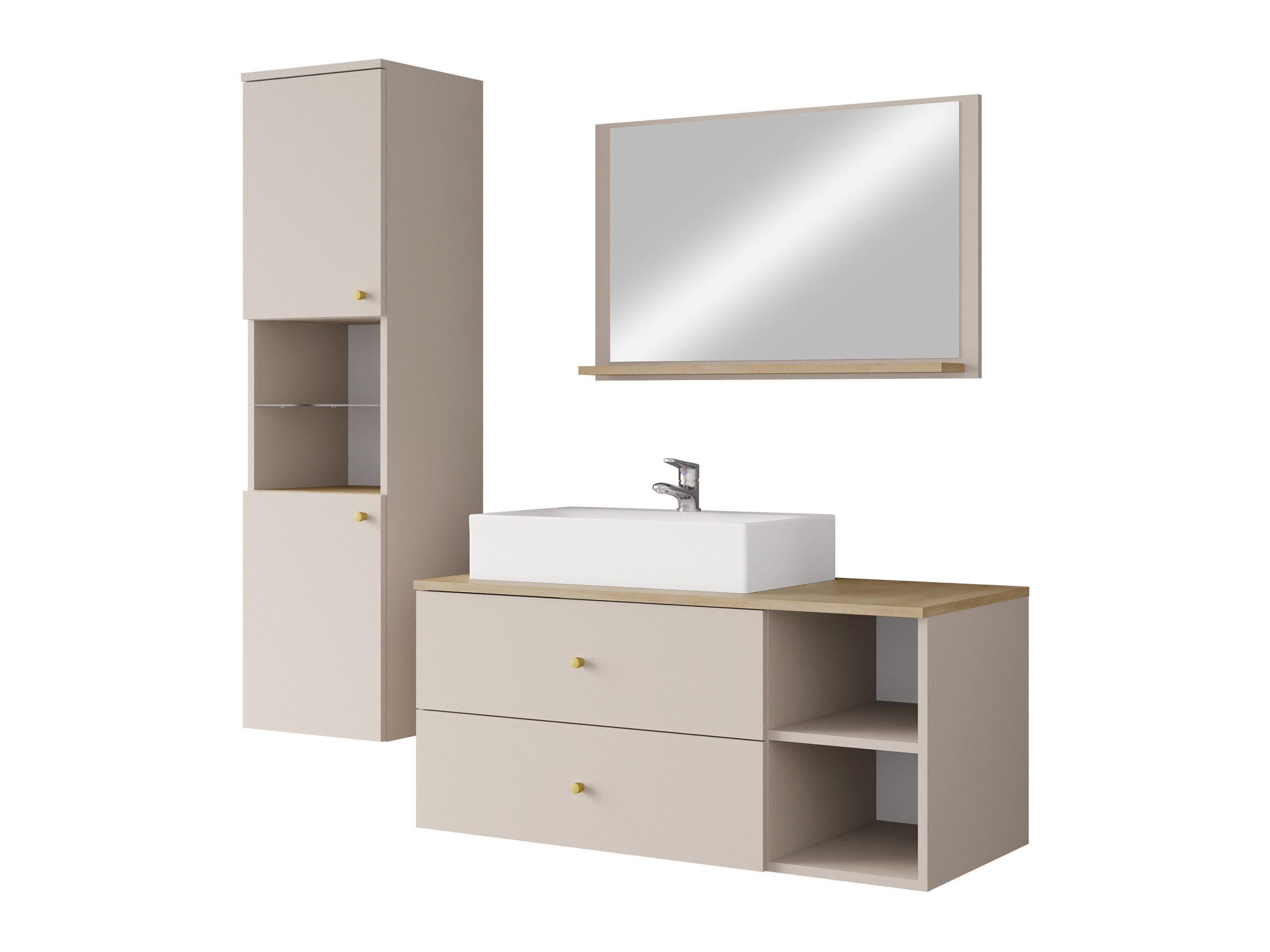 Conjunto de mueble de baño Salus II (Cachemira + Roble Cremona)