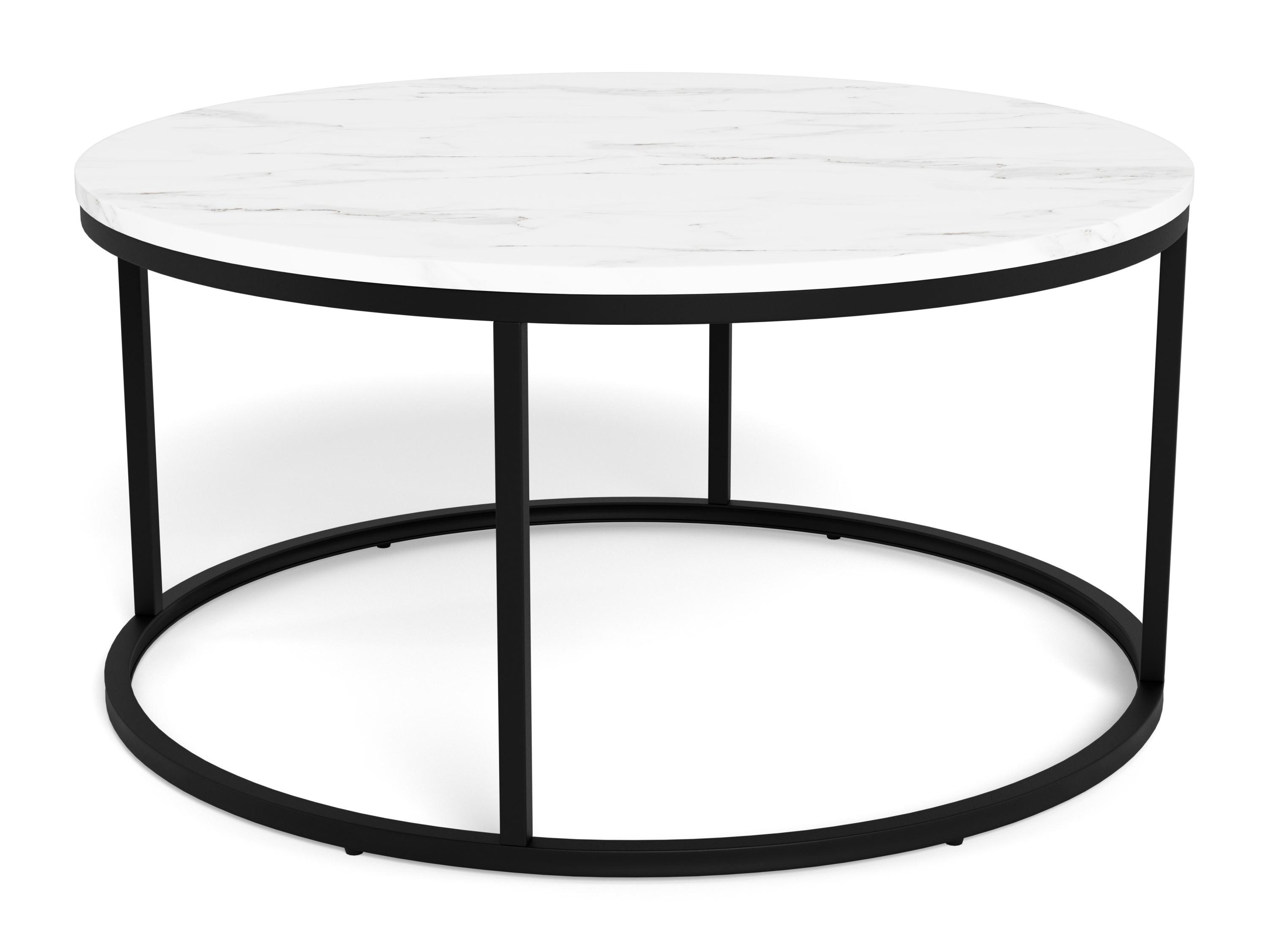 Mesa de centro Norsica 692 (Negro + Mármol blanco)