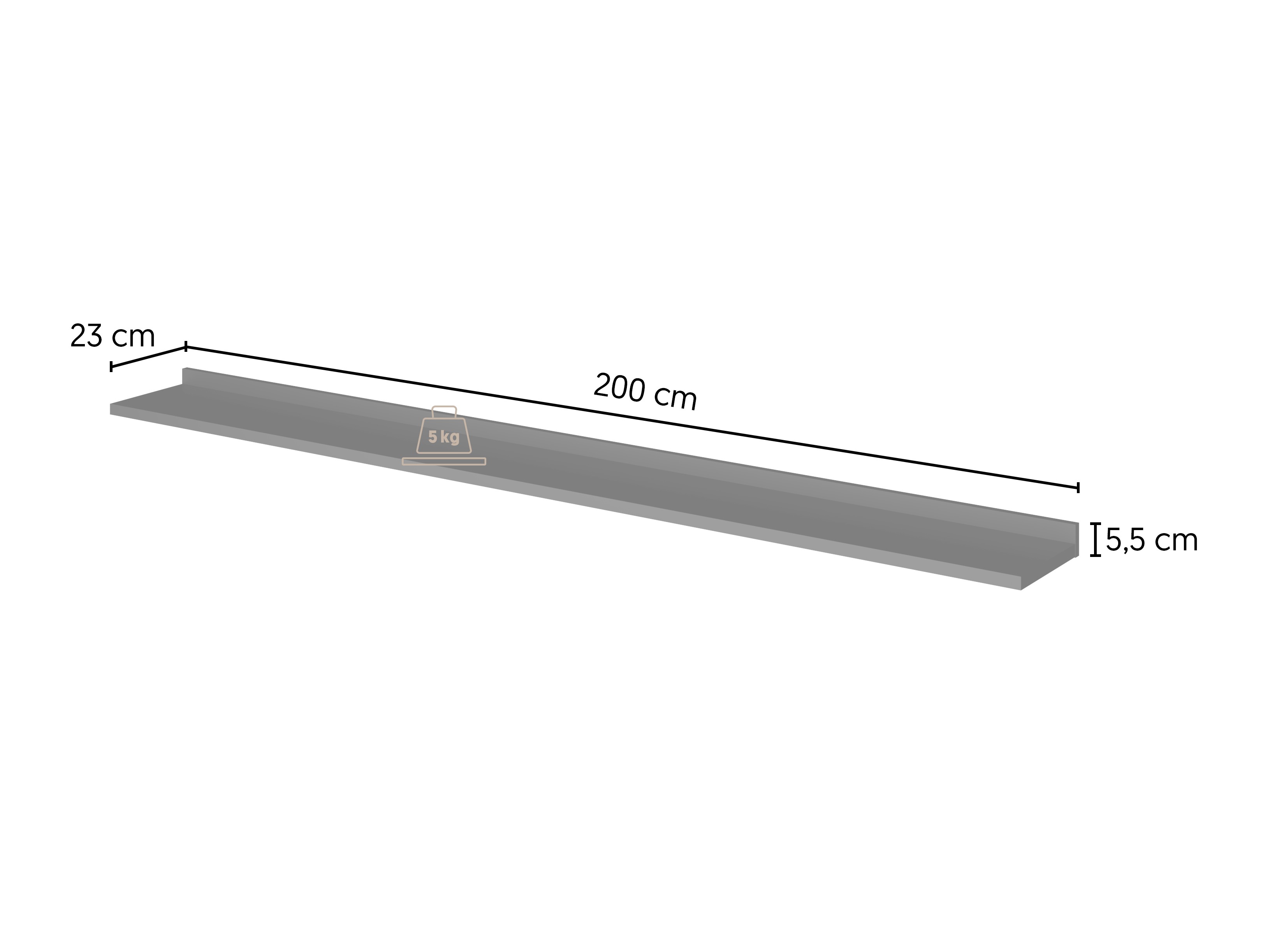 Estantería de pared Talevaro 100 (Negro)