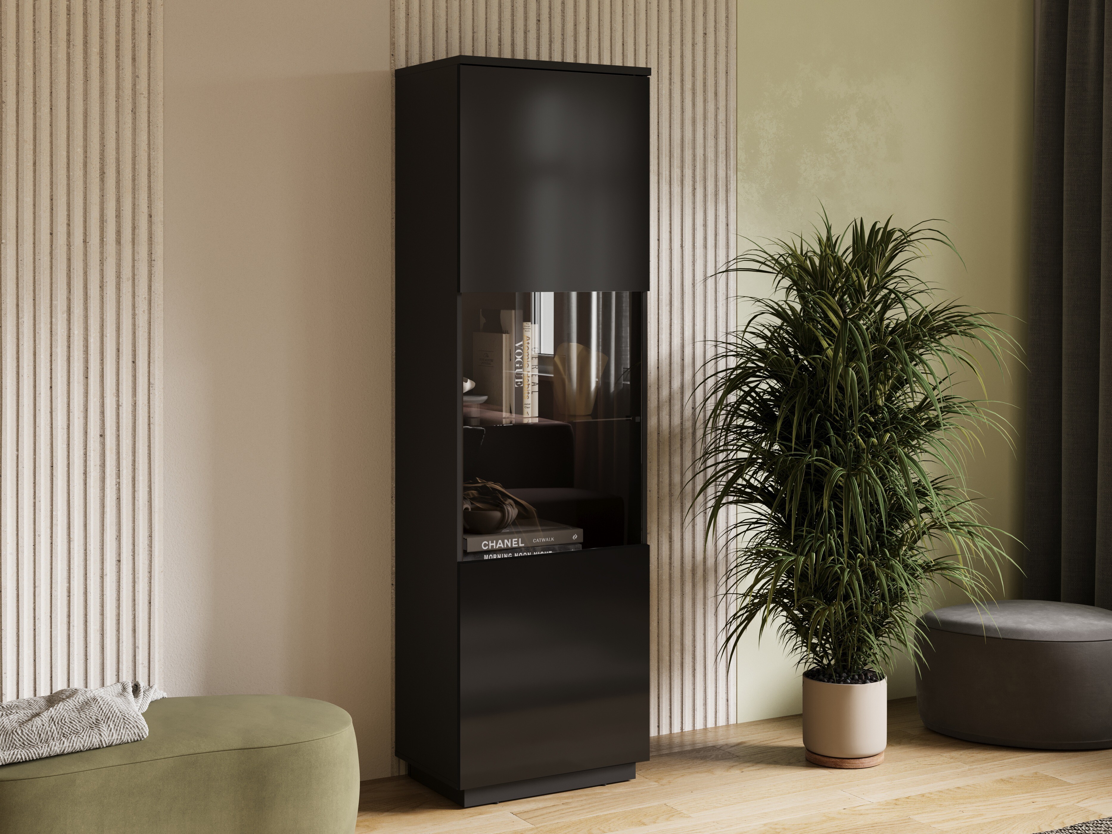 Estantería Talevaro 101 (Negro + Negro brillante)