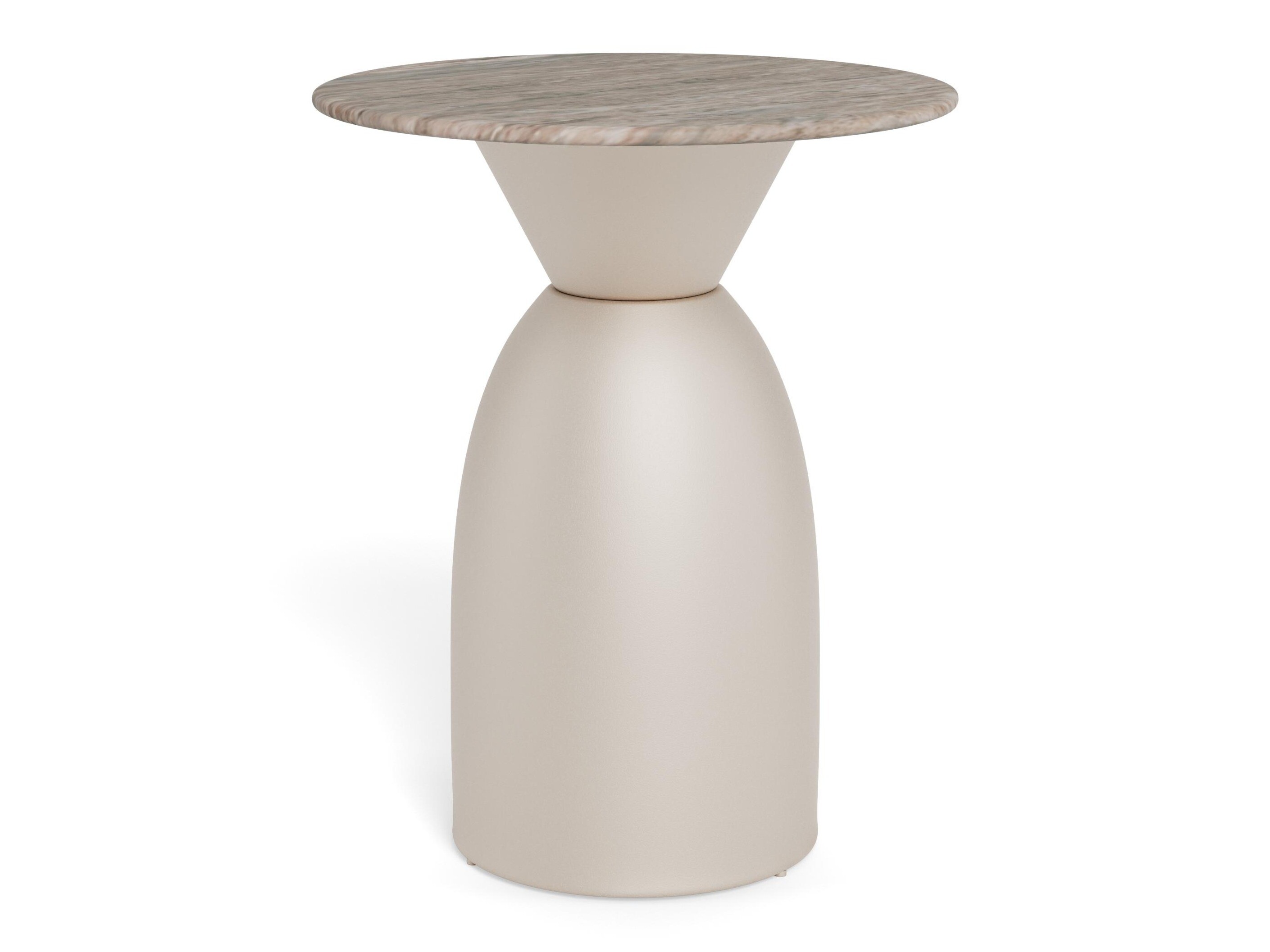 Mesa auxiliar Norsica 1074 (Gris claro + Mármol gris)