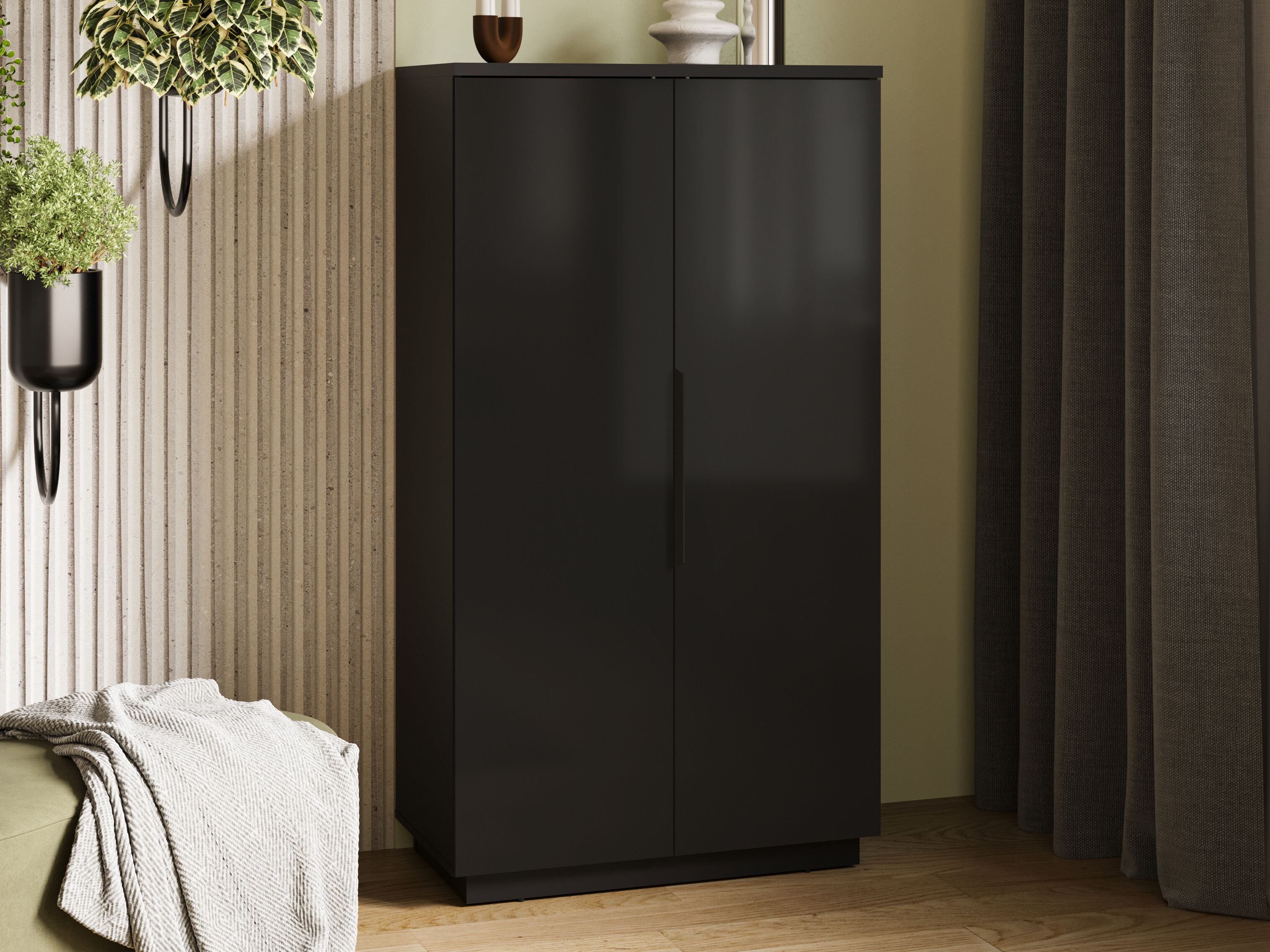 Estantería Talevaro 104 (Negro + Negro brillante)