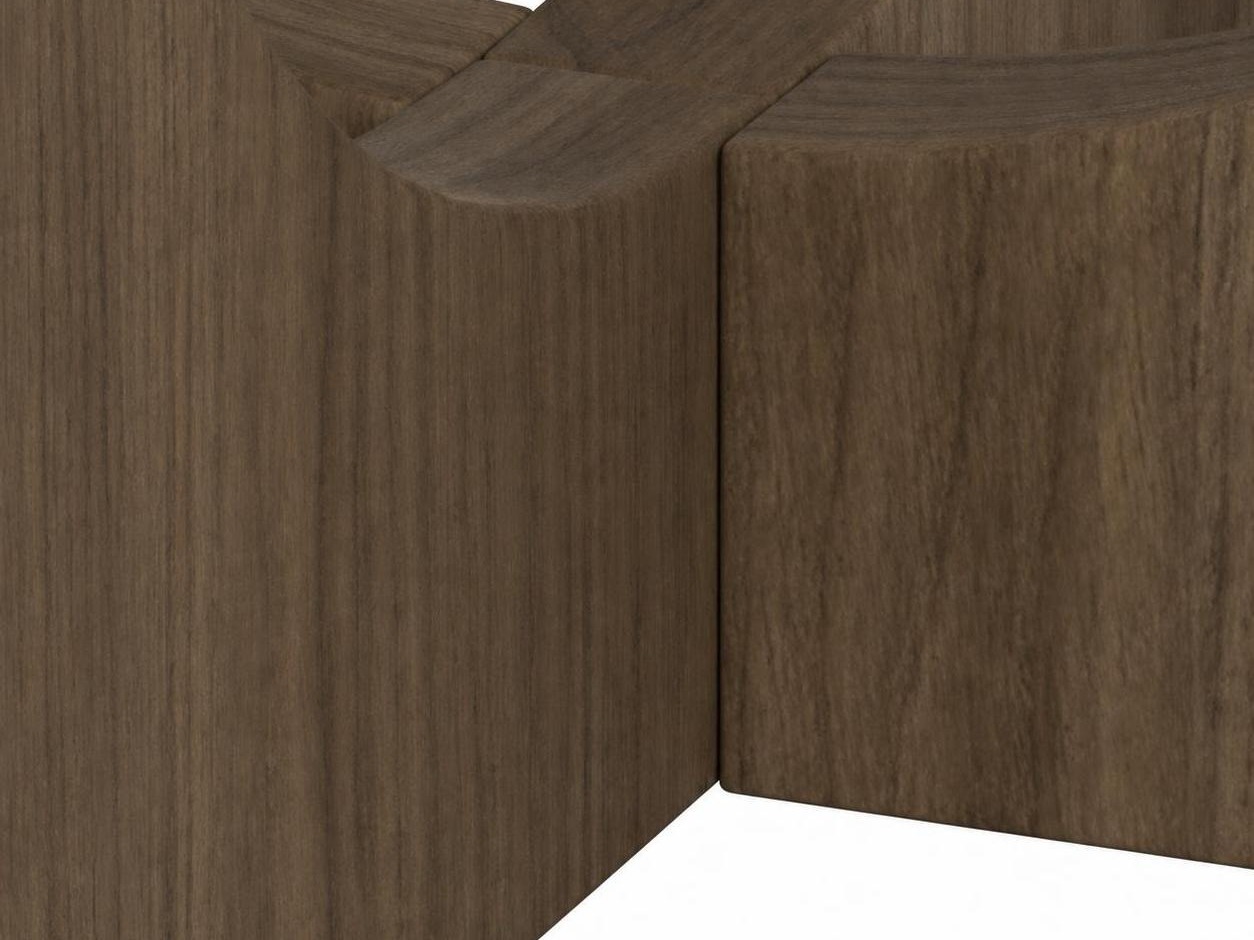 Mesa de centro Norsica 1112 (Roble oscuro + Mármol marrón)