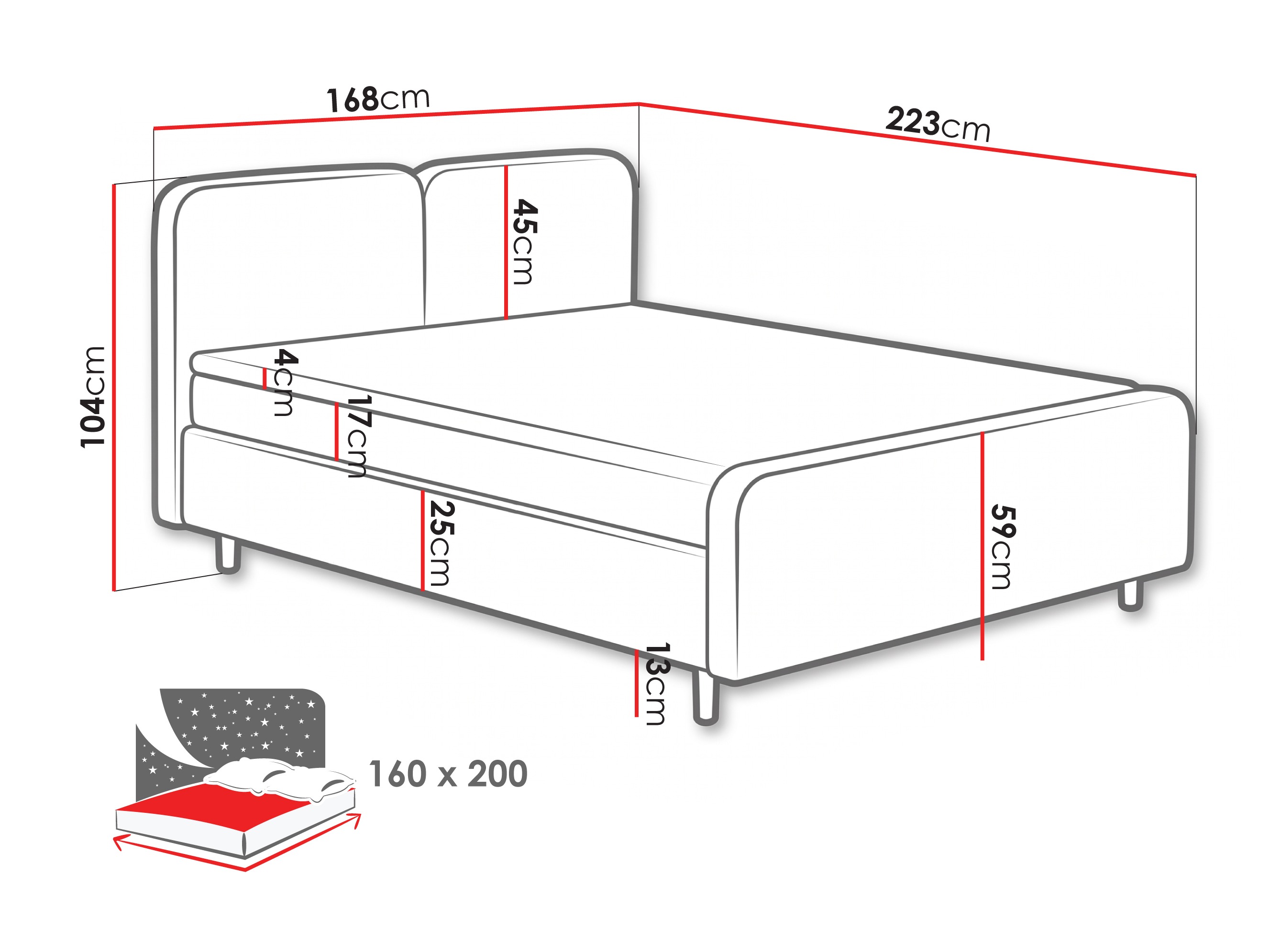 Cama continental Margate 130 (Tilia 03)