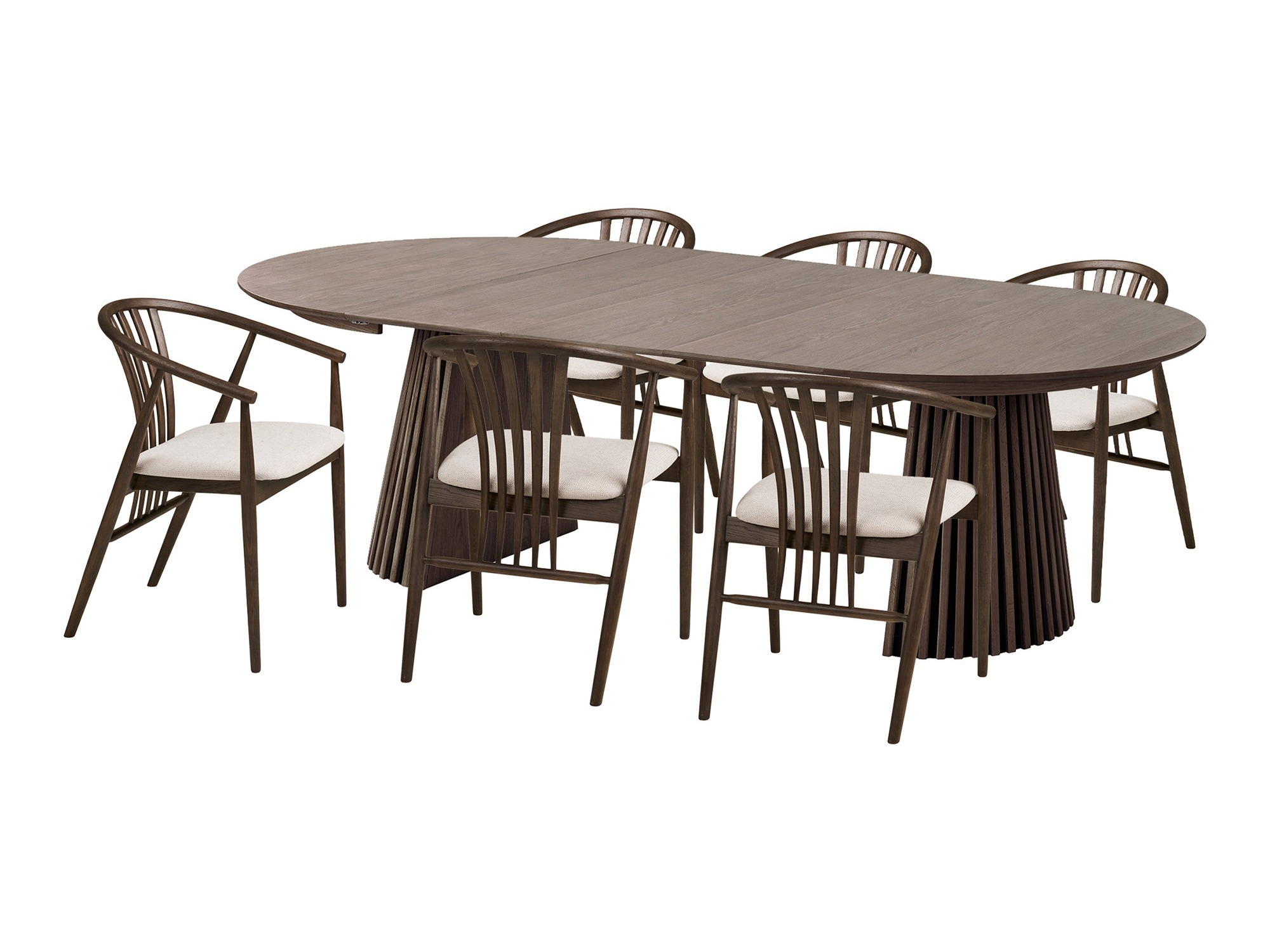Conjunto de mesas y sillas para comedor Brea 392 (Roble oscuro)