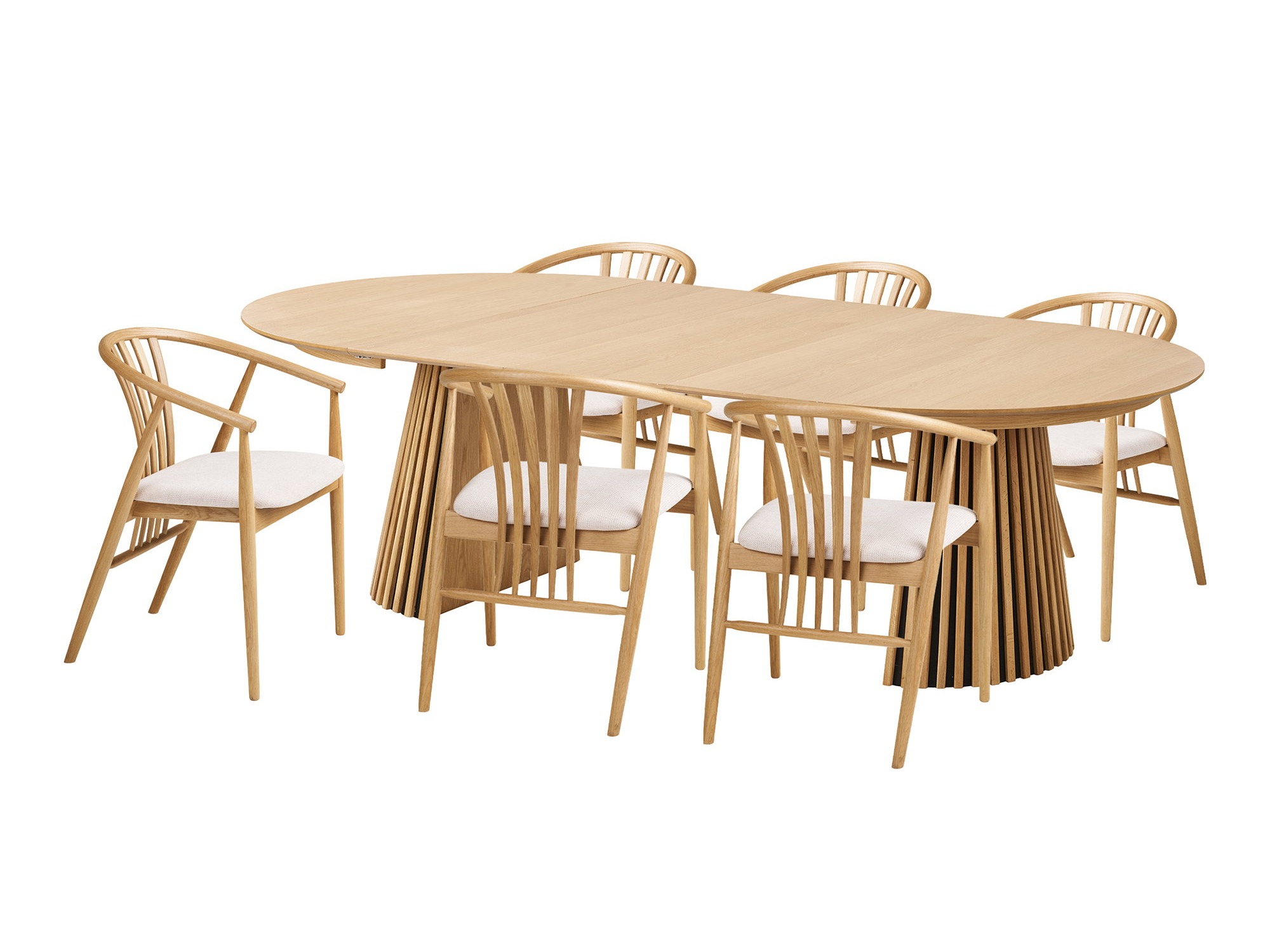Conjunto de mesas y sillas para comedor Brea 392 (Roble)