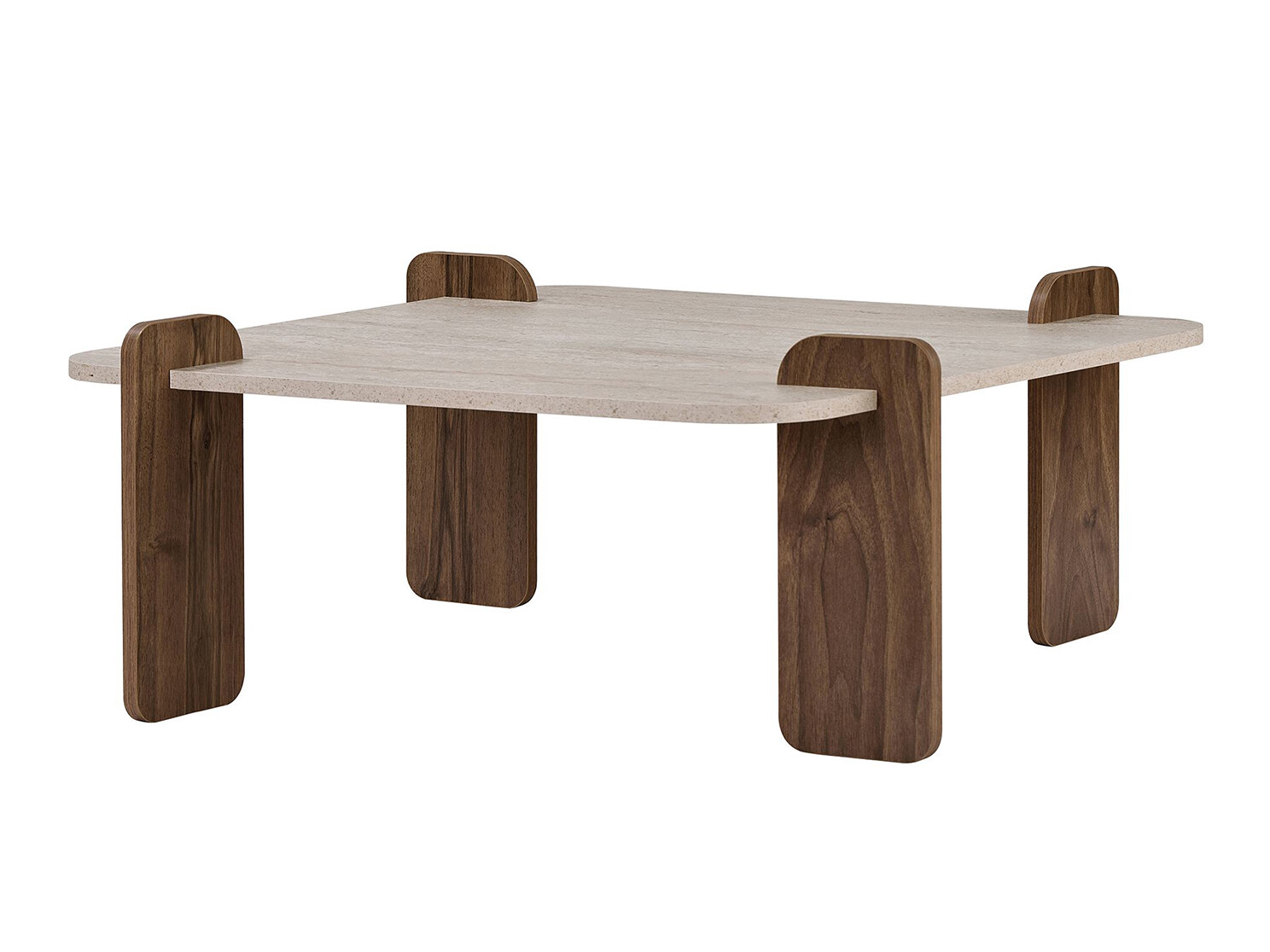 Mesa de centro Novato 169 (Travertino claro + Nogal)