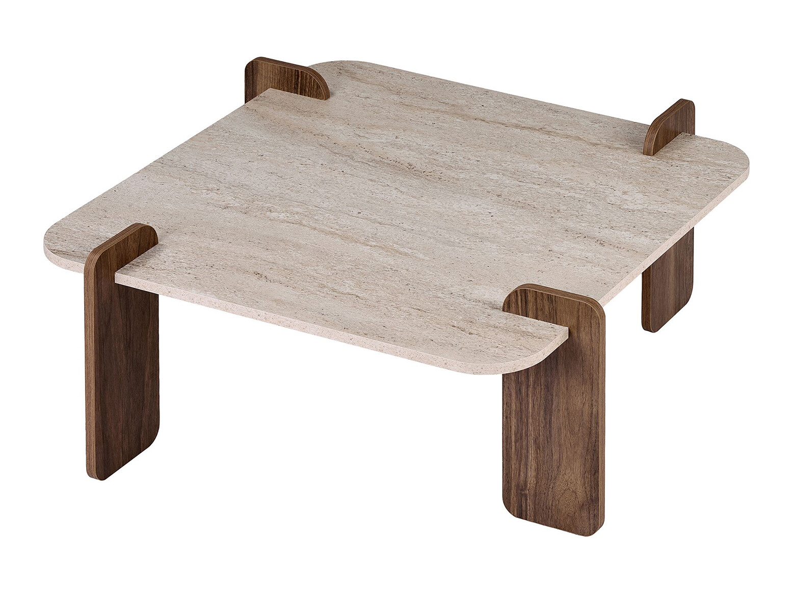 Mesa de centro Novato 169 (Travertino claro + Nogal)