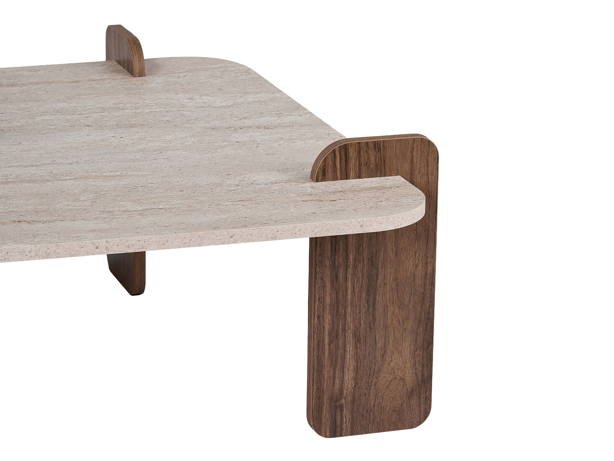Mesa de centro Novato 169 (Travertino claro + Nogal)