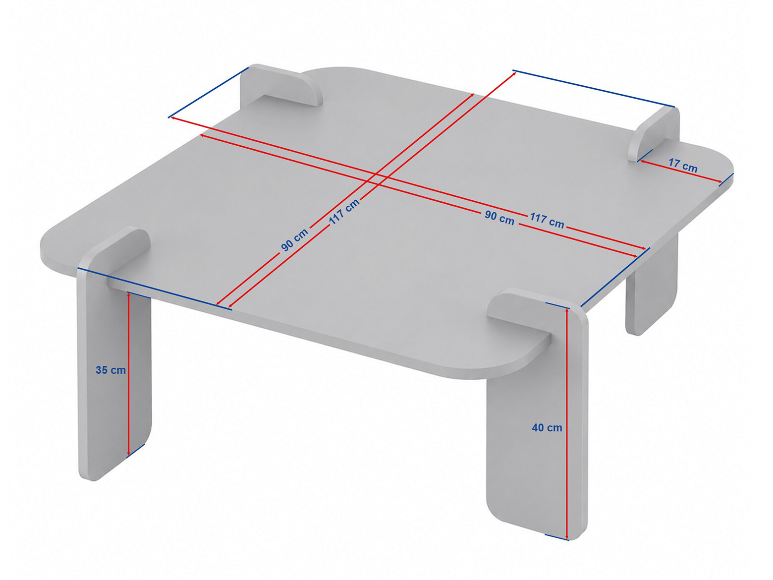 Mesa de centro Novato 169 (Travertino claro + Nogal)