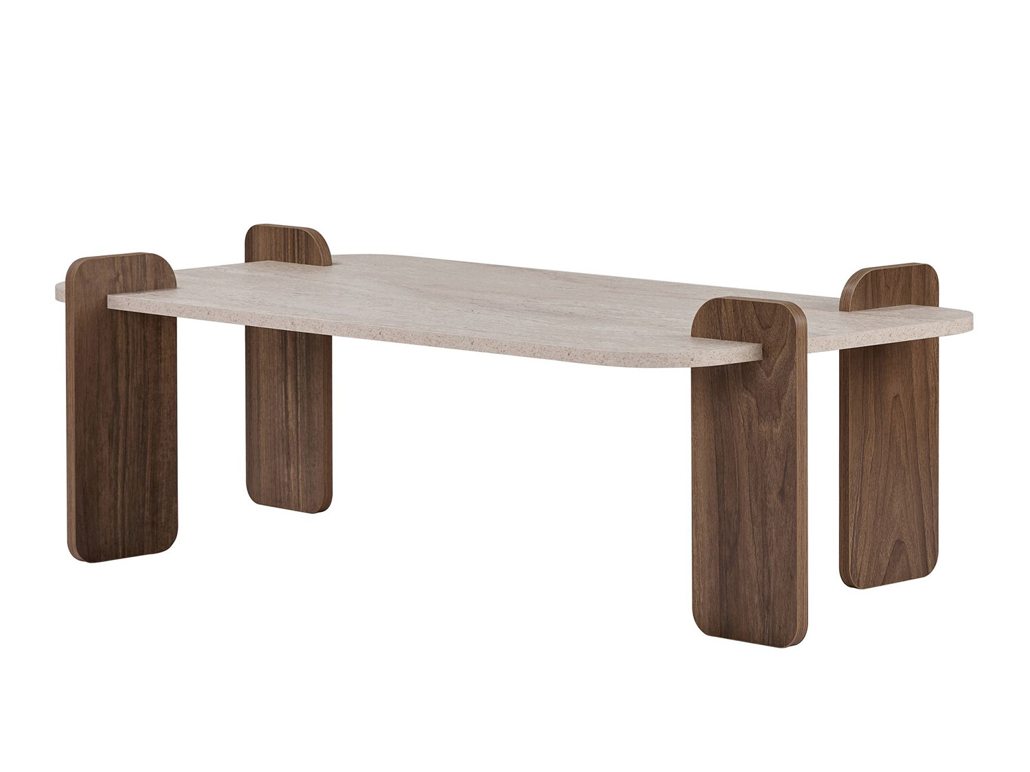 Mesa de centro Novato 170 (Travertino claro + Nogal)