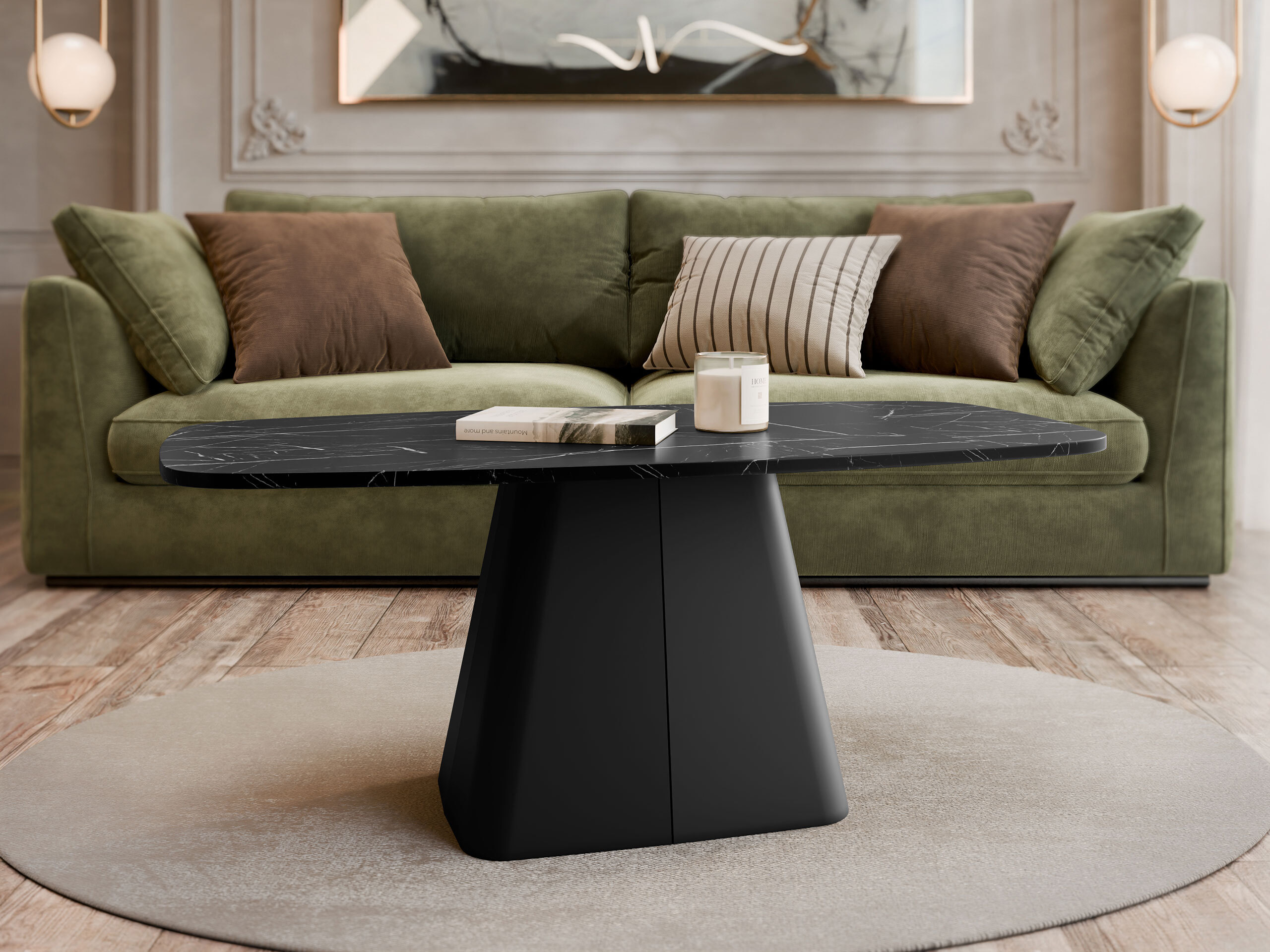 Mesa de centro Oswego 158 (Mármol negro)