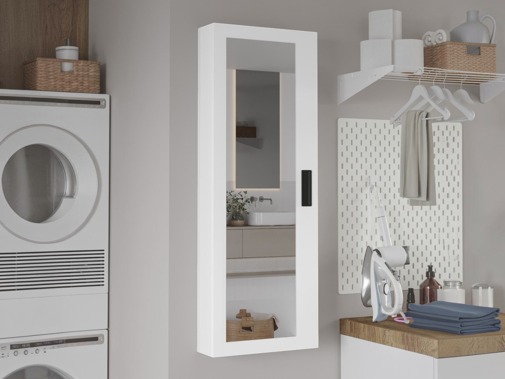 Mueble para baño con espejo Kailua 2856 (Blanco)