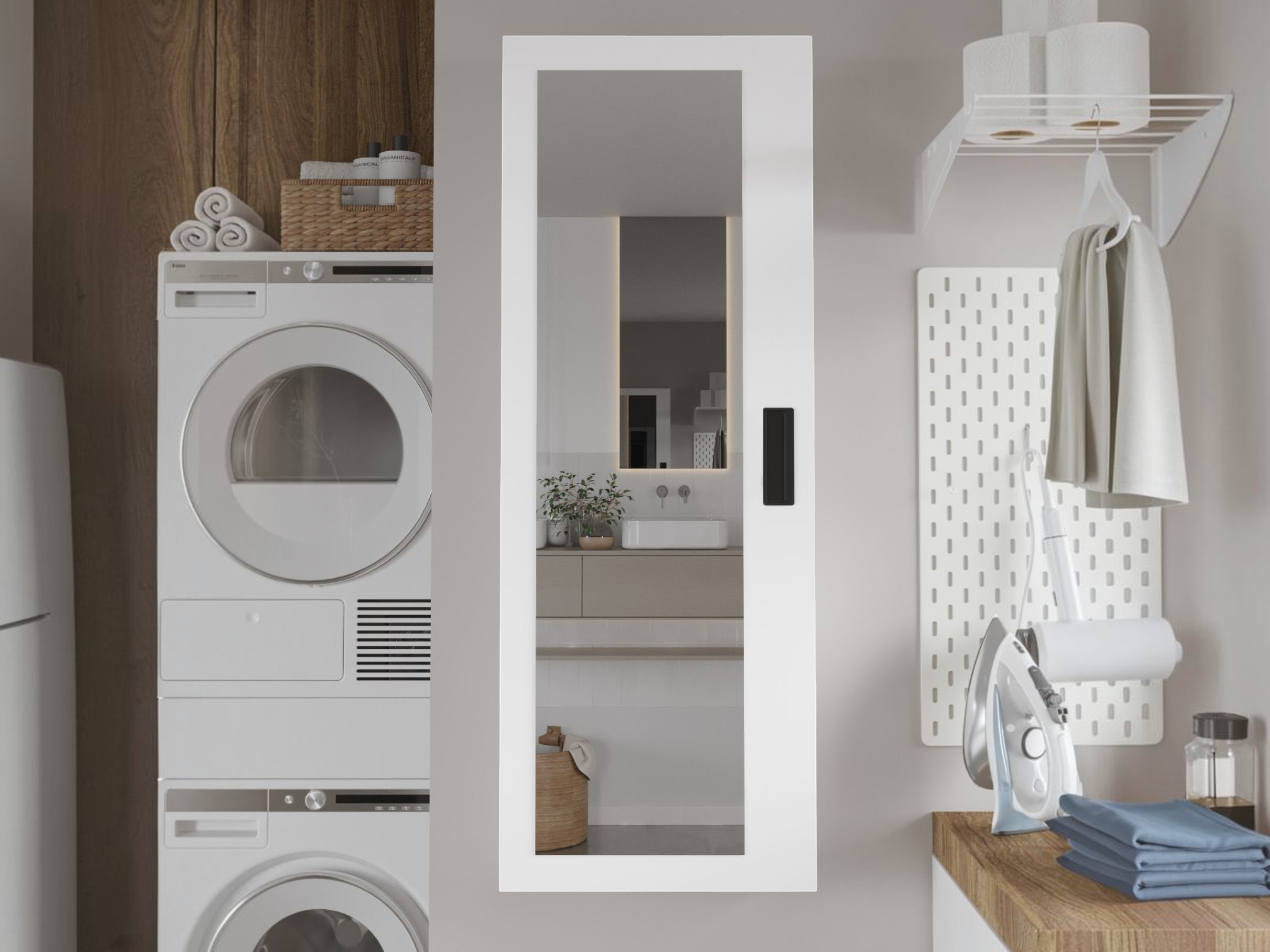Mueble para baño con espejo Kailua 2856 (Blanco)