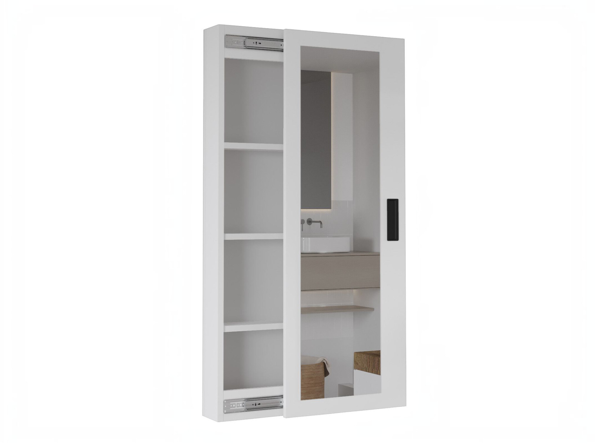 Mueble para baño con espejo Kailua 2856 (Blanco)