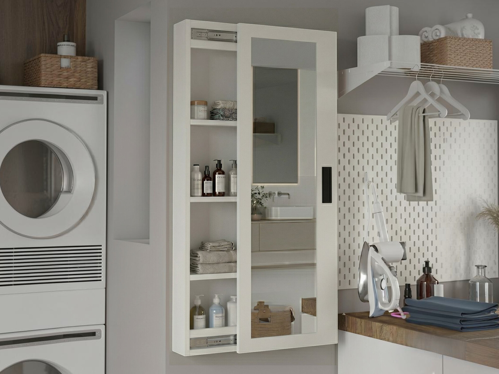 Mueble para baño con espejo Kailua 2856 (Blanco)