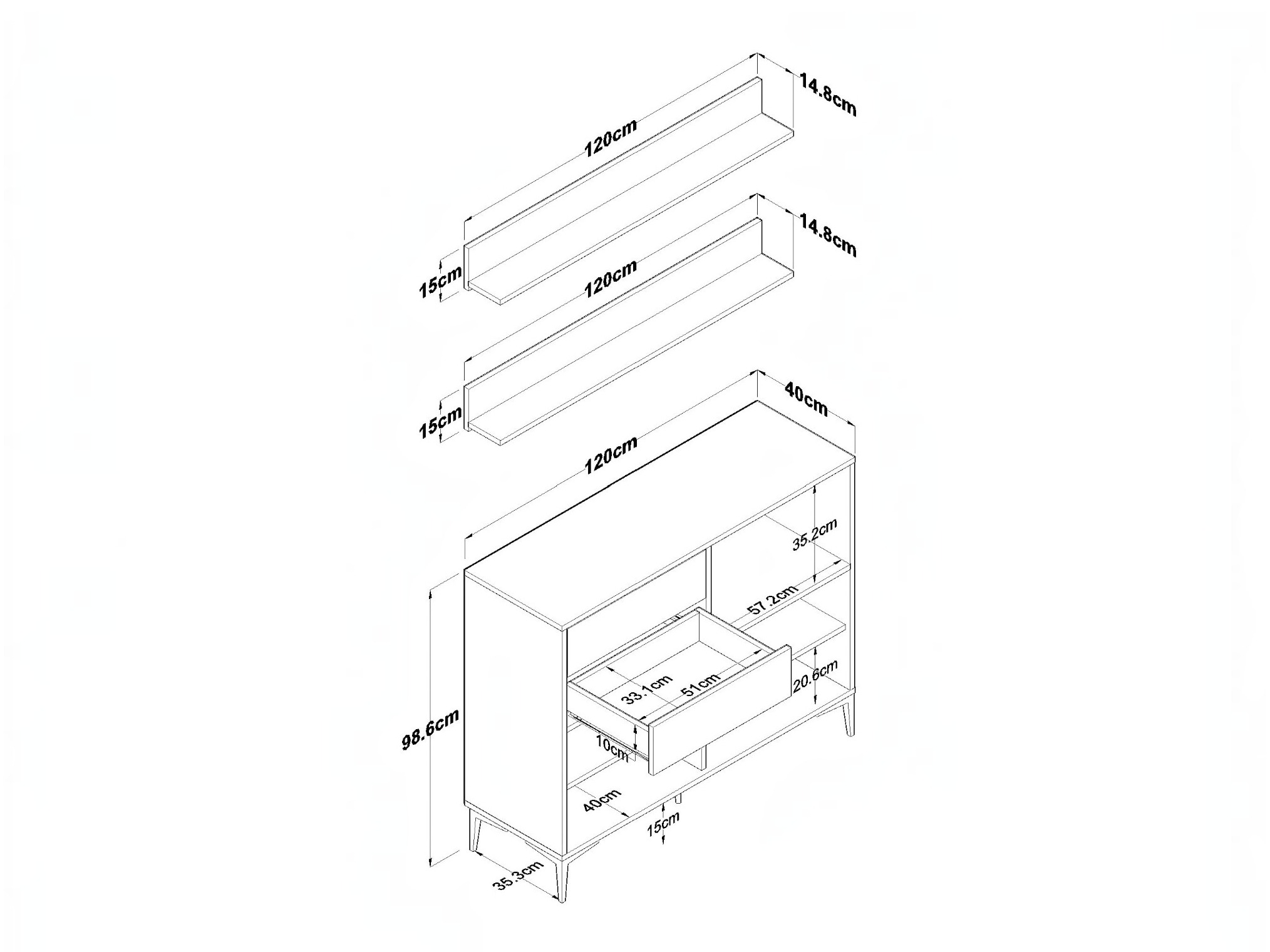 Mueble multifuncional Kailua 2875
