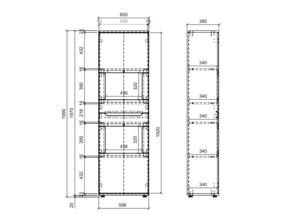 Estantería Deldori 108 (Roble Artisan + Antracita)