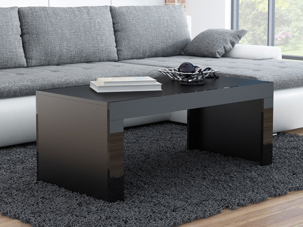 Mesa de centro Charlotte 107 (Negro + Negro brillante)