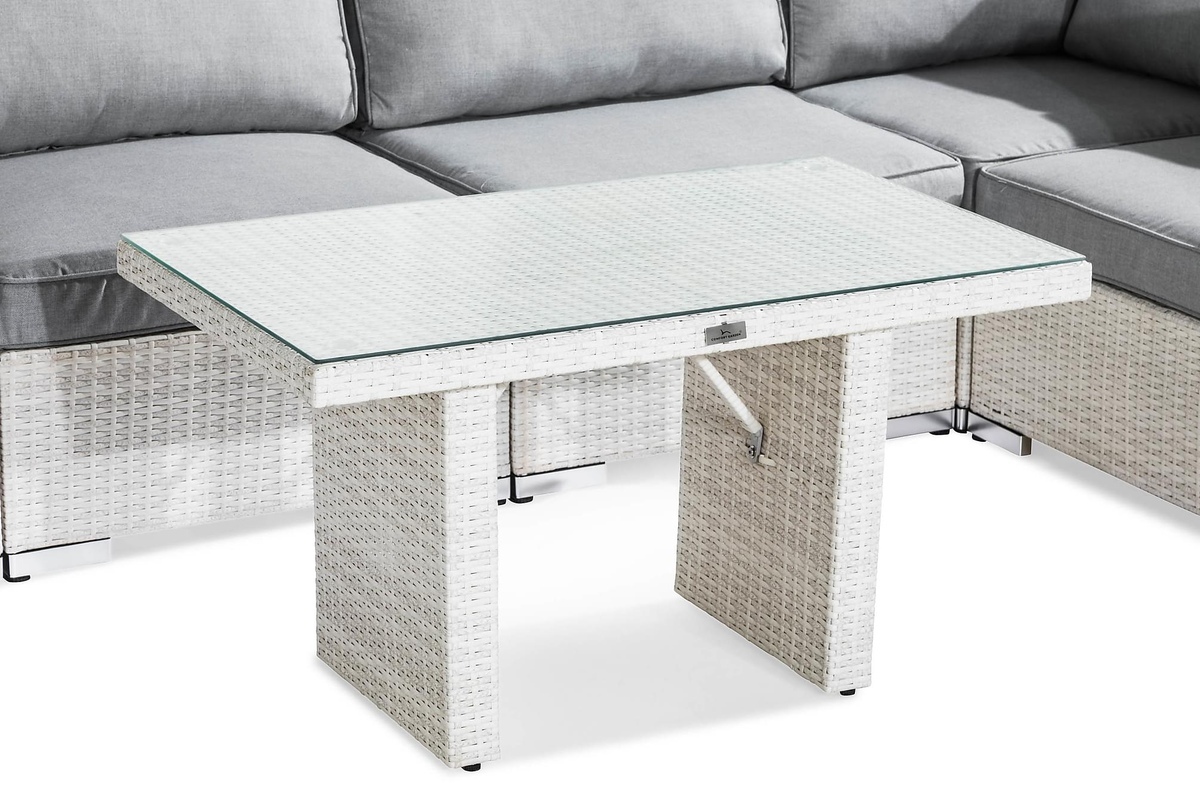 Conjunto de muebles de exterior Comfort Garden 1360 (Blanco + Gris)