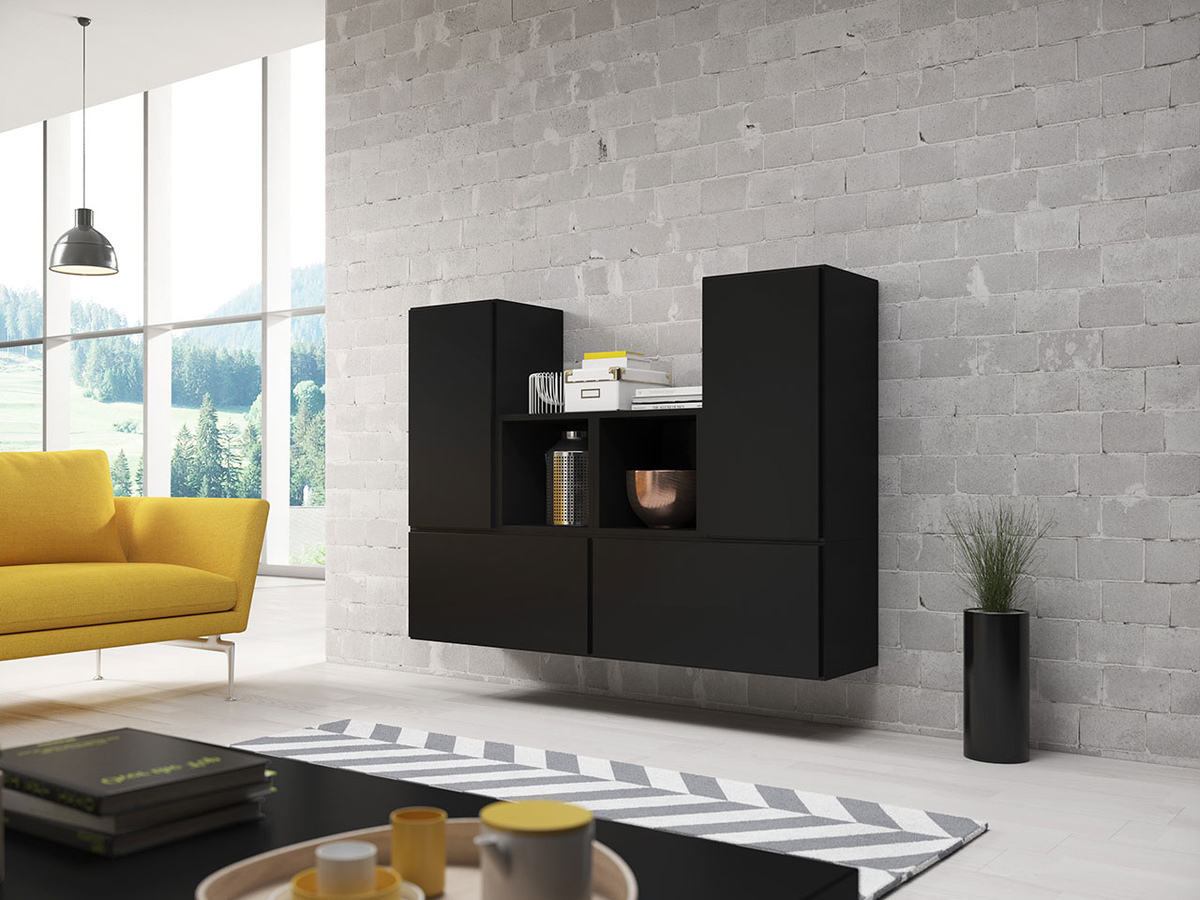 Conjunto de armarios Corbele 123 (Negro)