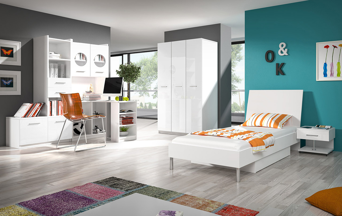 Armario Campus (Blanco + Blanco brillante)