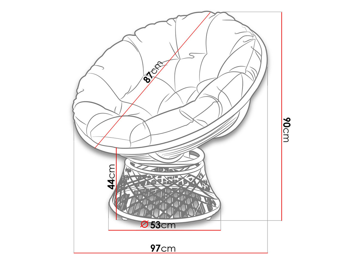 Sillón de exterior Miramar 135 (Grafito + Gris)